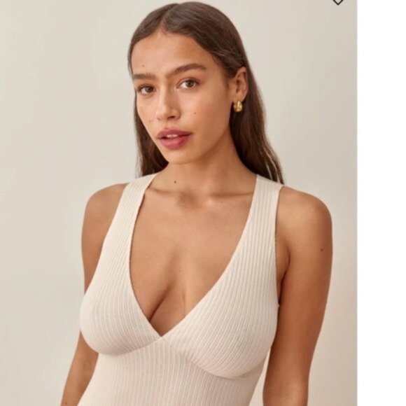 NWT‎ Reformation Coco Dress in Bone Women Size Large - Picture 3 of 8